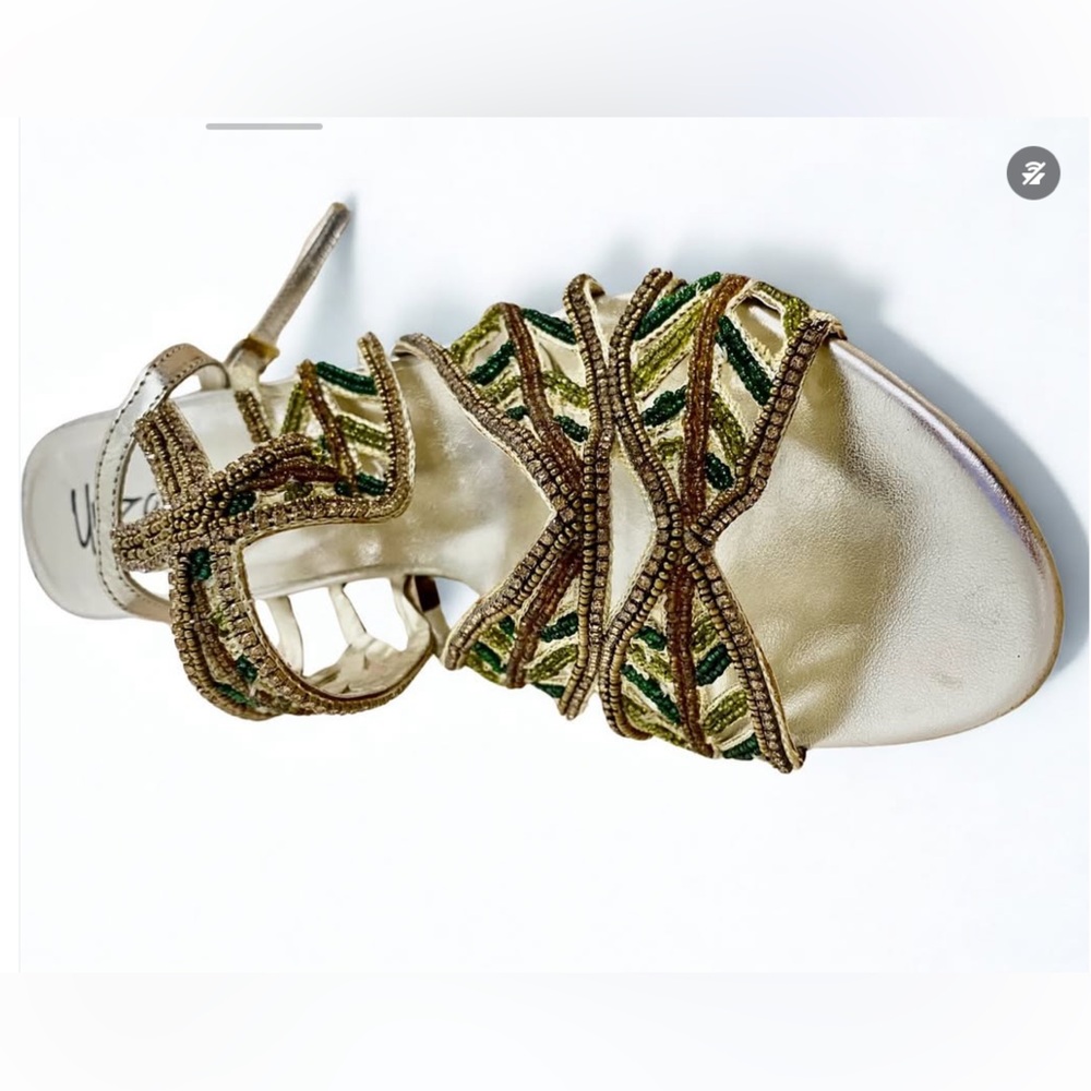 Beaded leaf strap heels 👠